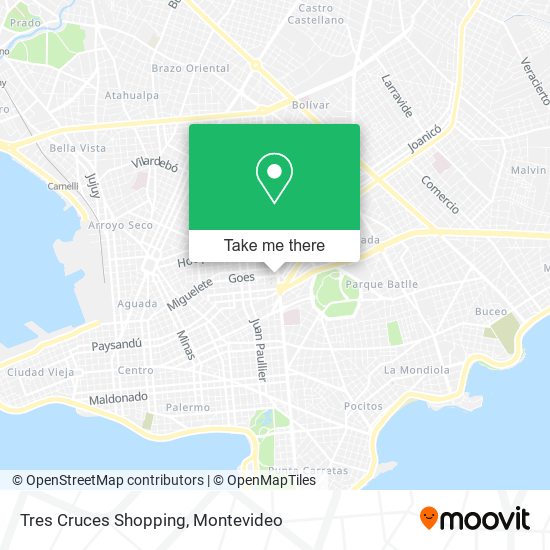 Tres Cruces Shopping map