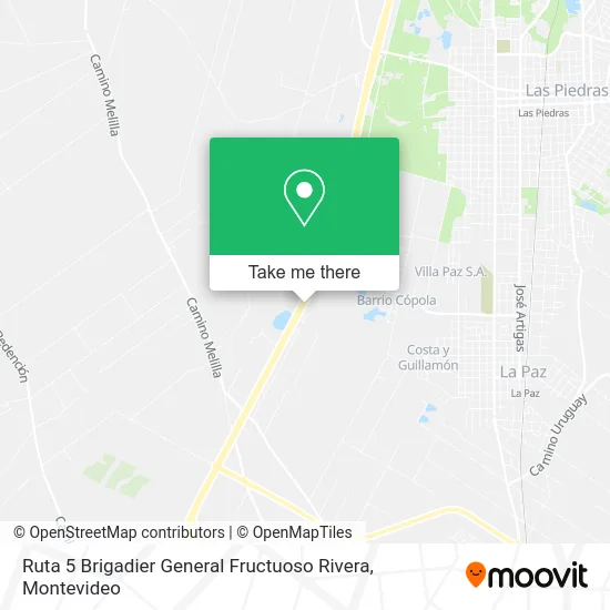 Ruta 5 Brigadier General Fructuoso Rivera map