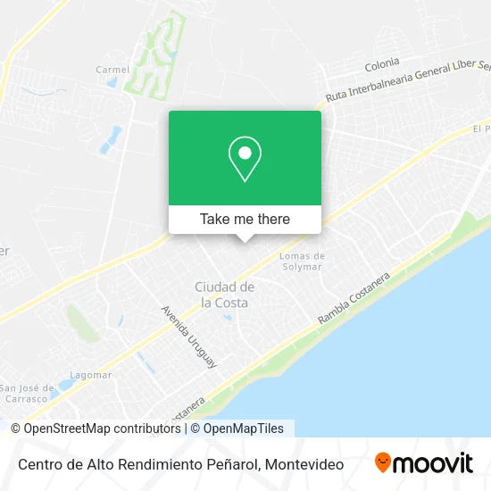Mapa de Centro de Alto Rendimiento Peñarol