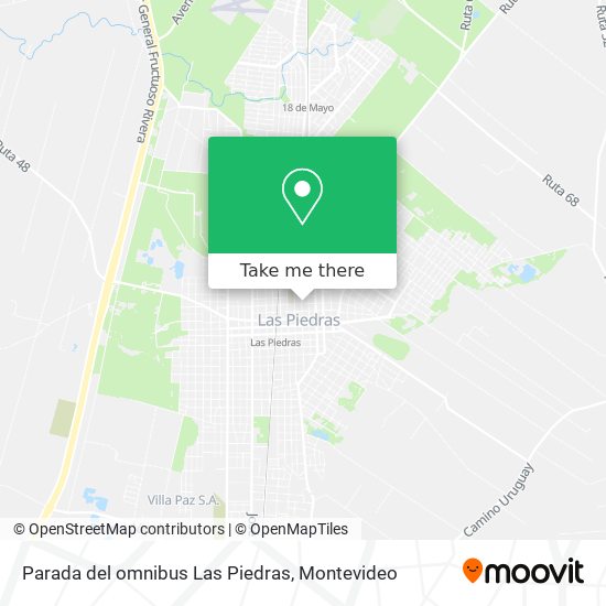 Mapa de Parada del omnibus Las Piedras