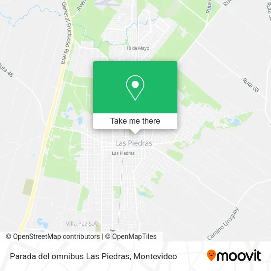 Mapa de Parada del omnibus Las Piedras
