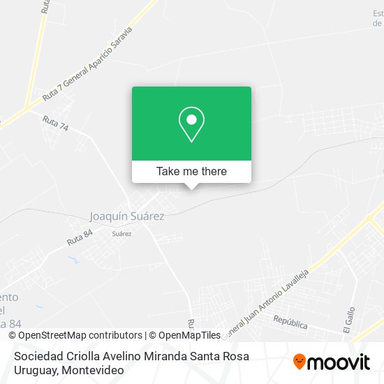 Mapa de Sociedad Criolla Avelino Miranda Santa Rosa Uruguay