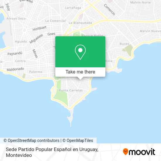 Mapa de Sede Partido Popular Español en Uruguay