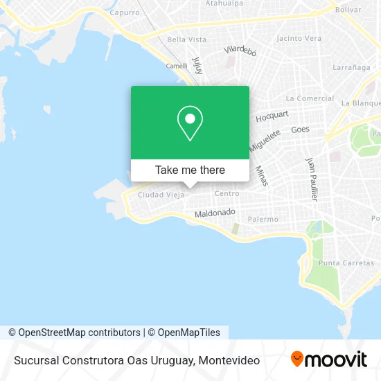 Mapa de Sucursal Construtora Oas Uruguay