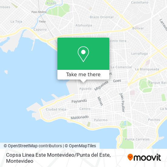 Copsa Línea Este Montevideo / Punta del Este map
