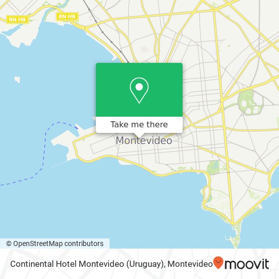 Mapa de Continental Hotel Montevideo (Uruguay)