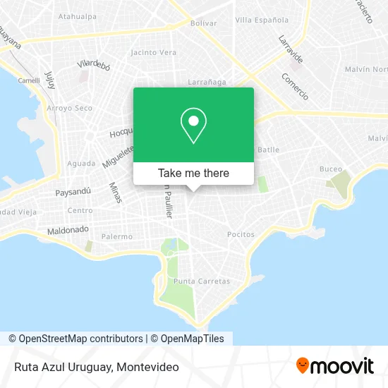 Ruta Azul Uruguay map