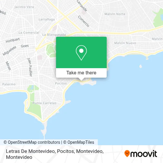 Letras De Montevideo, Pocitos, Montevideo map