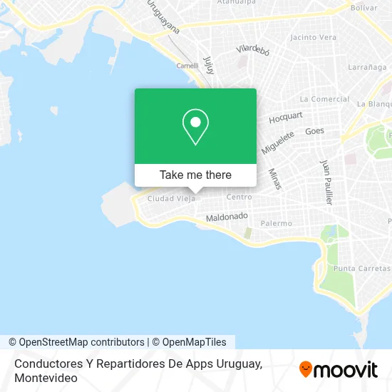 Conductores Y Repartidores De Apps Uruguay map