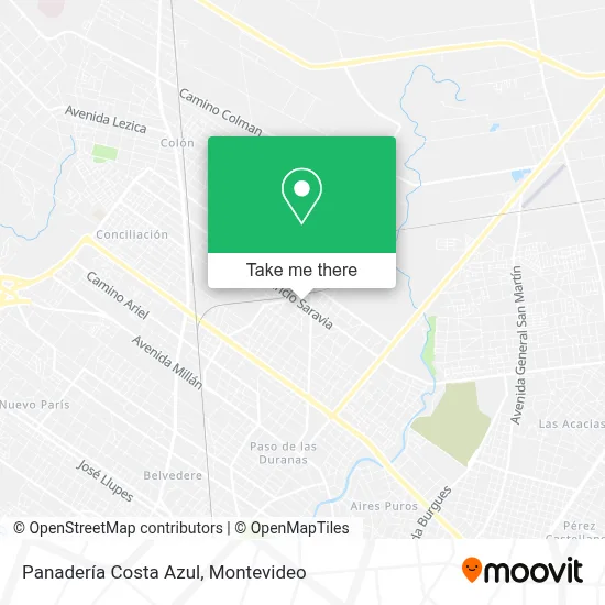 Panadería Costa Azul map