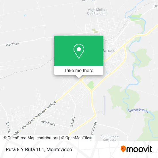 Ruta 8 Y Ruta 101 map