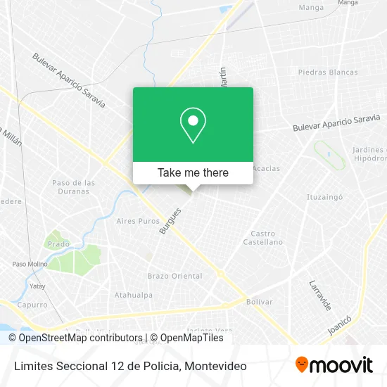 Limites Seccional 12 de Policia map