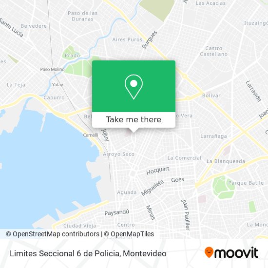 Limites Seccional 6 de Policia map