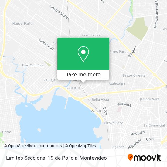 Limites Seccional 19 de Policia map