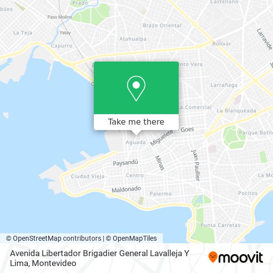 Avenida Libertador Brigadier General Lavalleja Y Lima map