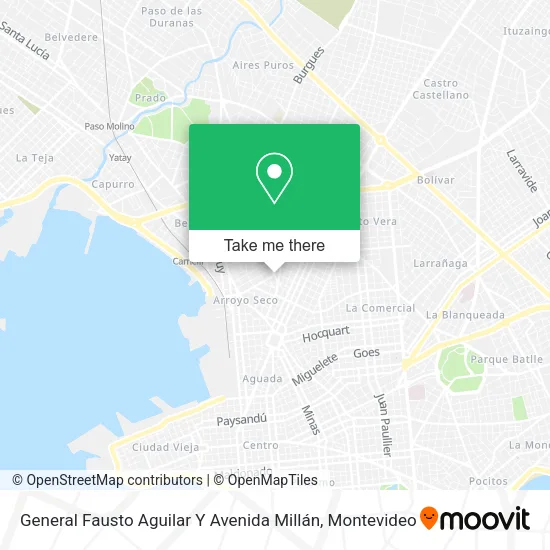 Mapa de General Fausto Aguilar Y Avenida Millán