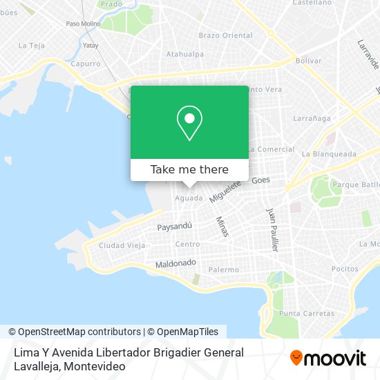 Lima Y Avenida Libertador Brigadier General Lavalleja map