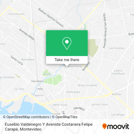 Mapa de Eusebio Valdenegro Y Avenida Costanera Felipe Carapé