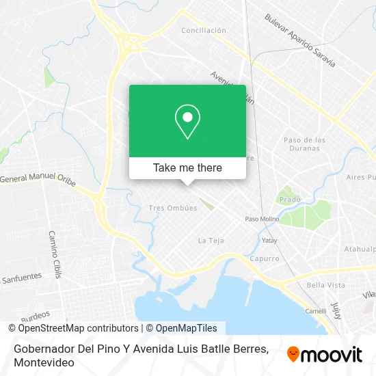 Gobernador Del Pino Y Avenida Luis Batlle Berres map