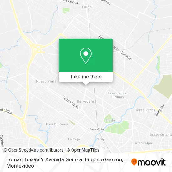 Mapa de Tomás Texera Y Avenida General Eugenio Garzón