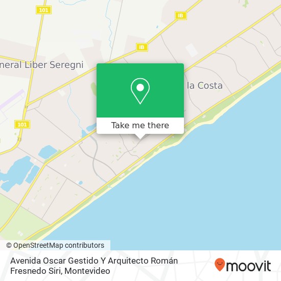 Avenida Oscar Gestido Y Arquitecto Román Fresnedo Siri map