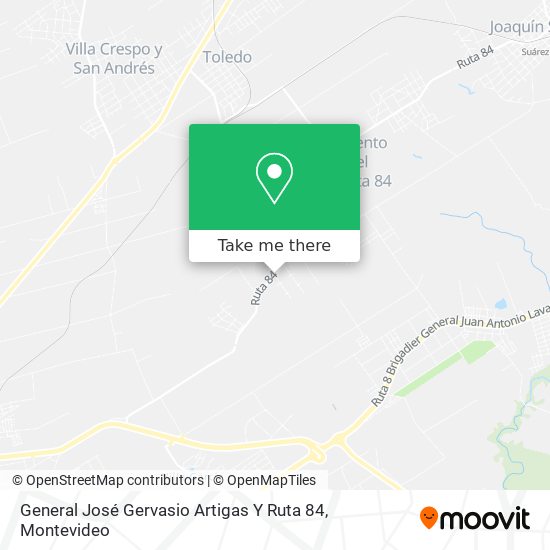 General José Gervasio Artigas Y Ruta 84 map