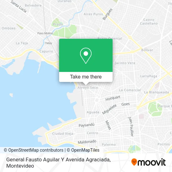 Mapa de General Fausto Aguilar Y Avenida Agraciada