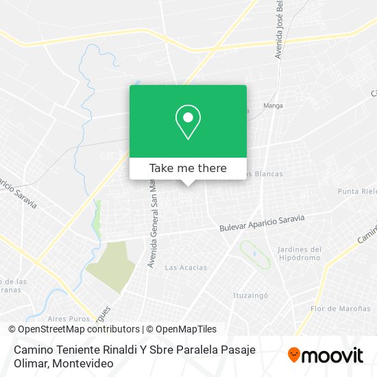 Camino Teniente Rinaldi Y Sbre Paralela Pasaje Olimar map