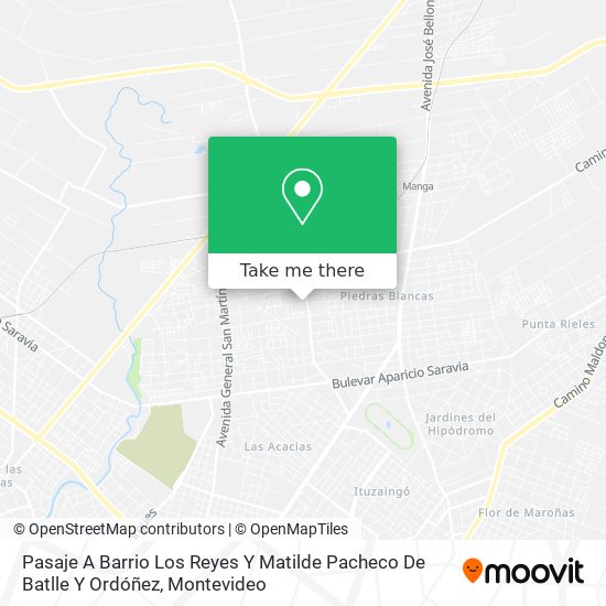 Pasaje A Barrio Los Reyes Y Matilde Pacheco De Batlle Y Ordóñez map