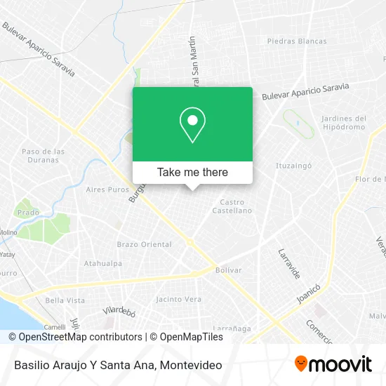 Basilio Araujo Y Santa Ana map
