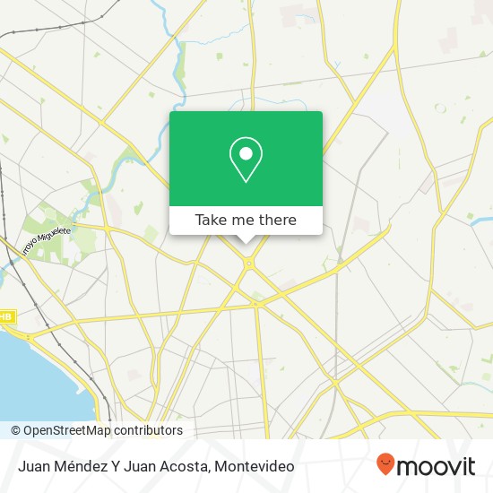 Juan Méndez Y Juan Acosta map