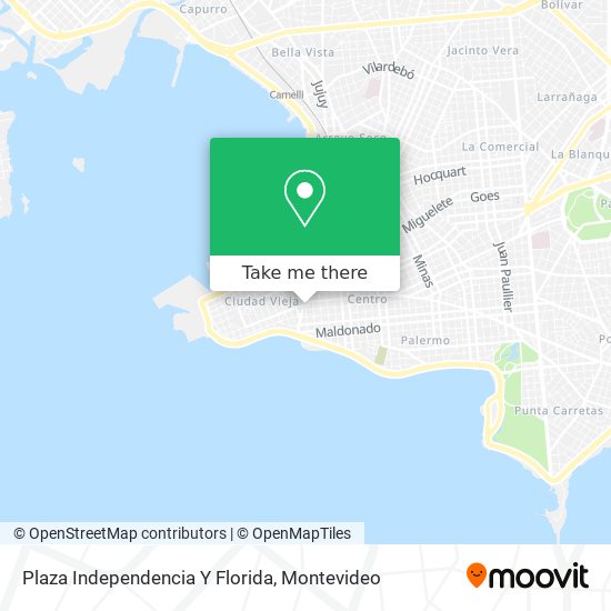 How to get to Plaza Independencia Y Florida in Ciudad Vieja by Ómnibus?