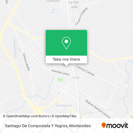 Santiago De Compostela Y Yegros map