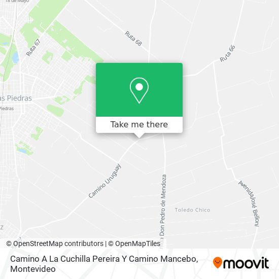 Camino A La Cuchilla Pereira Y Camino Mancebo map