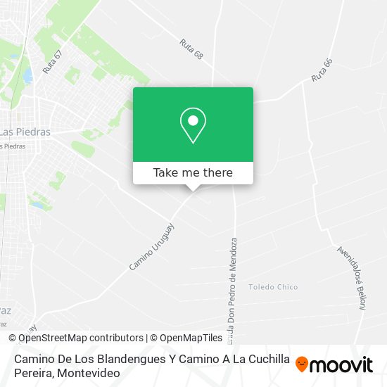 Camino De Los Blandengues Y Camino A La Cuchilla Pereira map