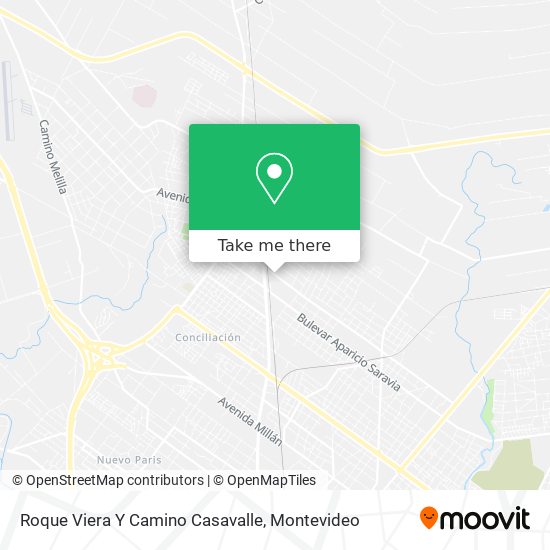 Roque Viera Y Camino Casavalle map