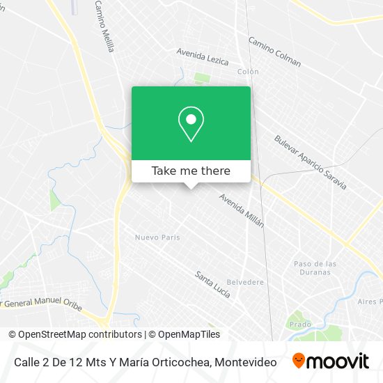 Calle 2 De 12 Mts Y María Orticochea map