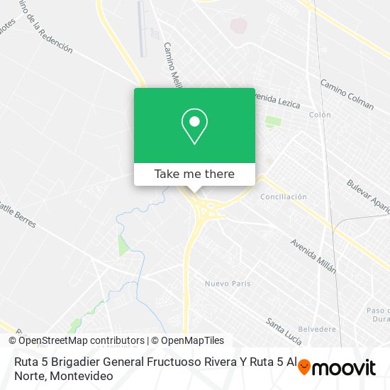 Mapa de Ruta 5 Brigadier General Fructuoso Rivera Y Ruta 5 Al Norte