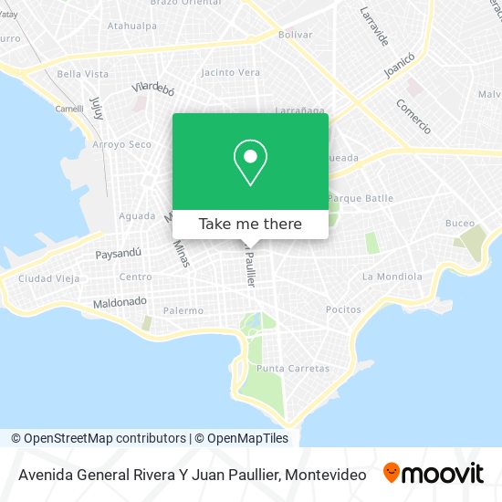 Avenida General Rivera Y Juan Paullier map