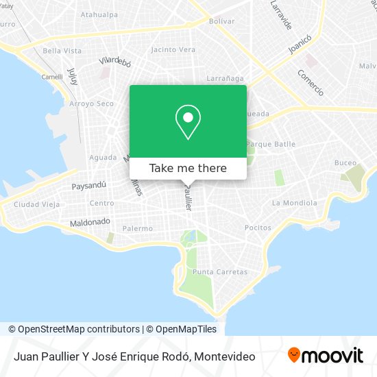 Juan Paullier Y José Enrique Rodó map