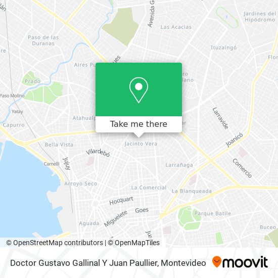 Doctor Gustavo Gallinal Y Juan Paullier map