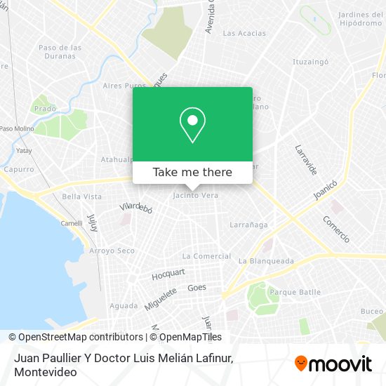 Juan Paullier Y Doctor Luis Melián Lafinur map