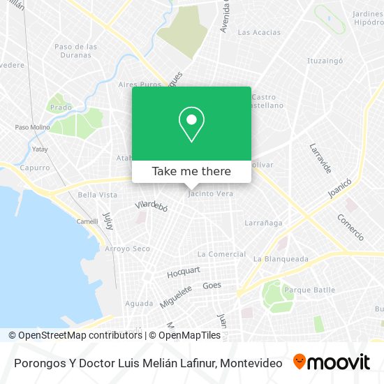 Porongos Y Doctor Luis Melián Lafinur map
