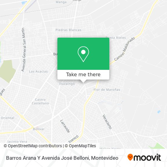 Barros Arana Y Avenida José Belloni map