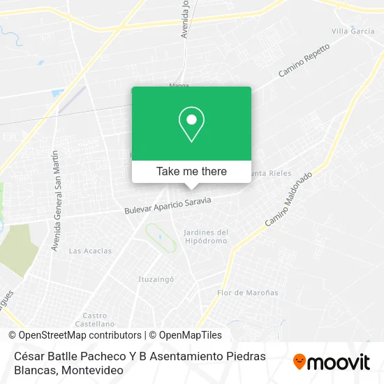 Mapa de César Batlle Pacheco Y B Asentamiento Piedras Blancas