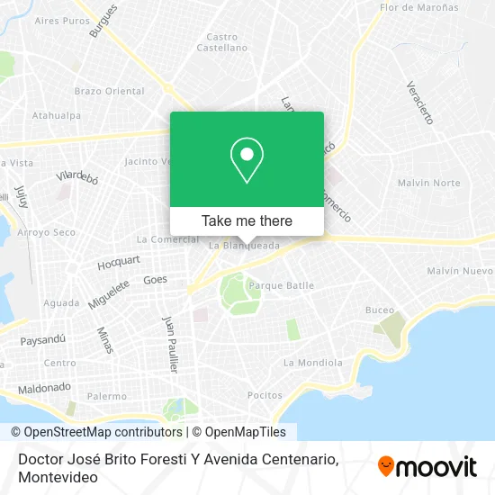 Mapa de Doctor José Brito Foresti Y Avenida Centenario
