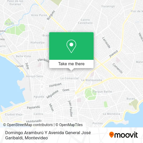 Mapa de Domingo Aramburú Y Avenida General José Garibaldi