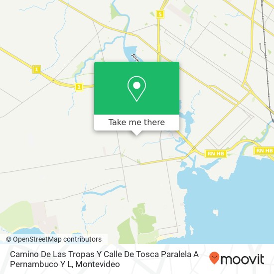 Camino De Las Tropas Y Calle De Tosca Paralela A Pernambuco Y L map