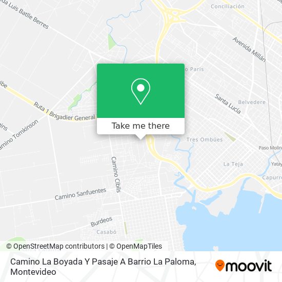 Mapa de Camino La Boyada Y Pasaje A Barrio La Paloma
