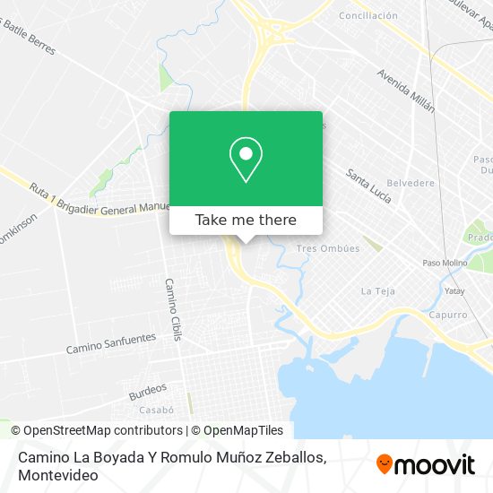 Camino La Boyada Y Romulo Muñoz Zeballos map